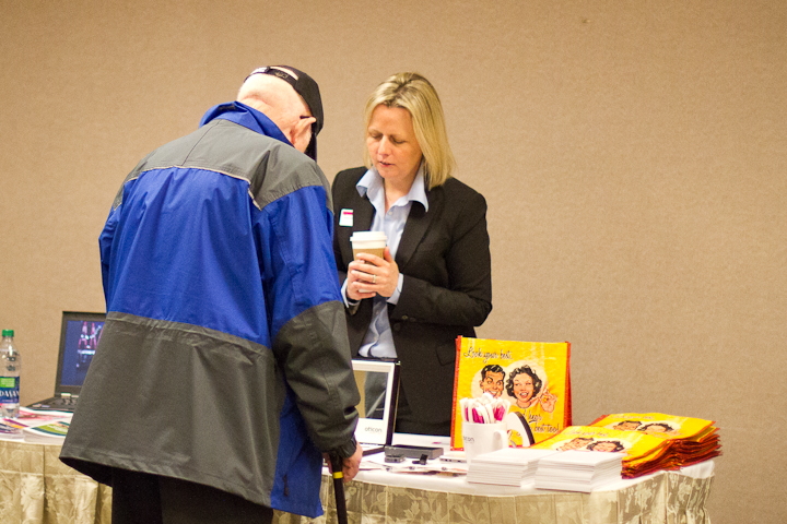 Visiting the Oticon table