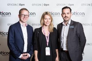 Lia Best with Tomas Behrens and Kris Hewitt from Oticon