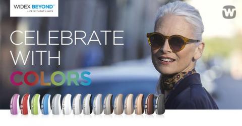 Array of Widex BEYOND hearing aid colours