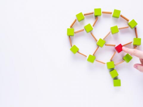 Concussions affect hearing and balance Brain made of little colourful blocks hearing loss concussions